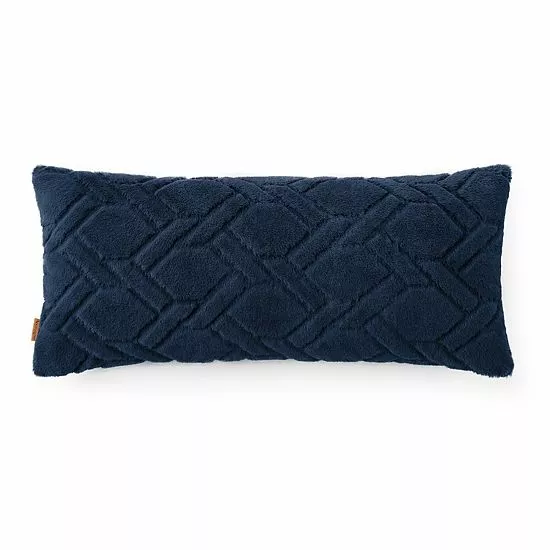 Koolaburra By UGG Candice Faux Fur Bolster Throw Pillow Navy 7 Koolaburra By UGG Candice Faux Fur Bolster Throw Pillow Navy - Image 7