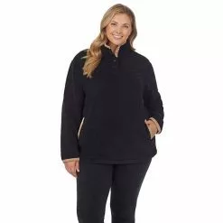 Plus Size Koolaburra By UGG Sherpa Pullover With Faux Suede Trim Blue -Koolaburra by UGG shop unnamed file 1282