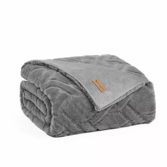 Koolaburra By UGG Candice Faux Fur Throw Chocolate 10 Koolaburra By UGG Candice Faux Fur Throw Chocolate - Image 10