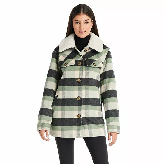 Women's Koolaburra By UGG Sherpa-Collar Shacket Green Dk G 8 Women's Koolaburra By UGG Sherpa-Collar Shacket Green Dk G - Image 8