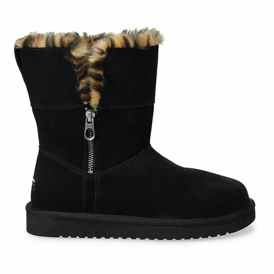 Koolaburra By UGG Aribel Women's Suede Winter Boots Black 2 Koolaburra By UGG Aribel Women's Suede Winter Boots Black - Image 2