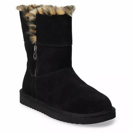 Koolaburra By UGG Aribel Women's Suede Winter Boots Black 9 Koolaburra By UGG Aribel Women's Suede Winter Boots Black - Image 9