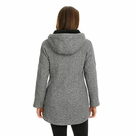 Women's Koolaburra By UGG Hooded Fleece Coat Salt Pepper 2 Women's Koolaburra By UGG Hooded Fleece Coat Salt Pepper - Image 2