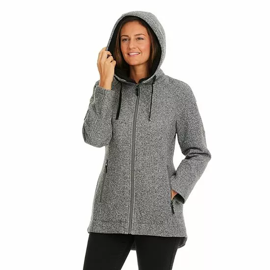 Women's Koolaburra By UGG Hooded Fleece Coat Salt Pepper 3 Women's Koolaburra By UGG Hooded Fleece Coat Salt Pepper - Image 3
