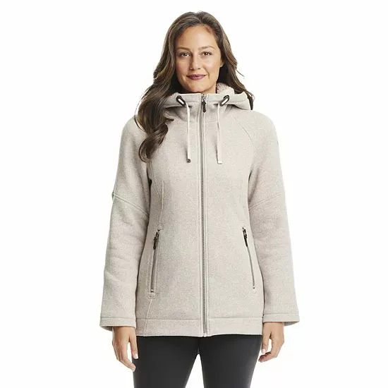 Women's Koolaburra By UGG Hooded Fleece Coat Salt Pepper 8 Women's Koolaburra By UGG Hooded Fleece Coat Salt Pepper - Image 8