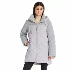 Women's Koolaburra By UGG Mixed-Media Puffer Coat Cloud Blue -Koolaburra by UGG shop unnamed file 813