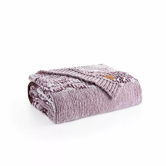 Koolaburra By UGG Aurora Chenille Knit Throw Dark Rose 1 Koolaburra By UGG Aurora Chenille Knit Throw Dark Rose